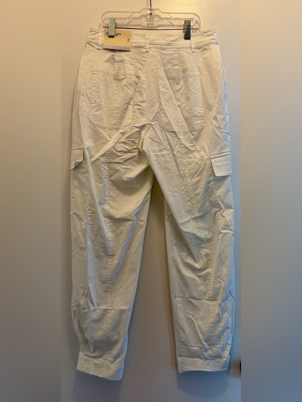 ON 34th Tapered Ankle Cargo Pants - White Utility Style Size 2 - Picture 2 of 4
